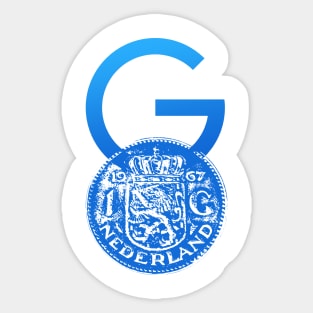 Crypto Gulden symbol & One Guilder coin Sticker